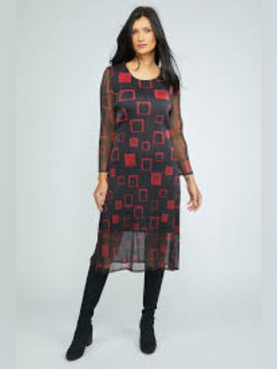 Liv By Habitat Dresses & Skirts - Olivia by Habitat dress Parisian pleats block party rendevous red black artsy S